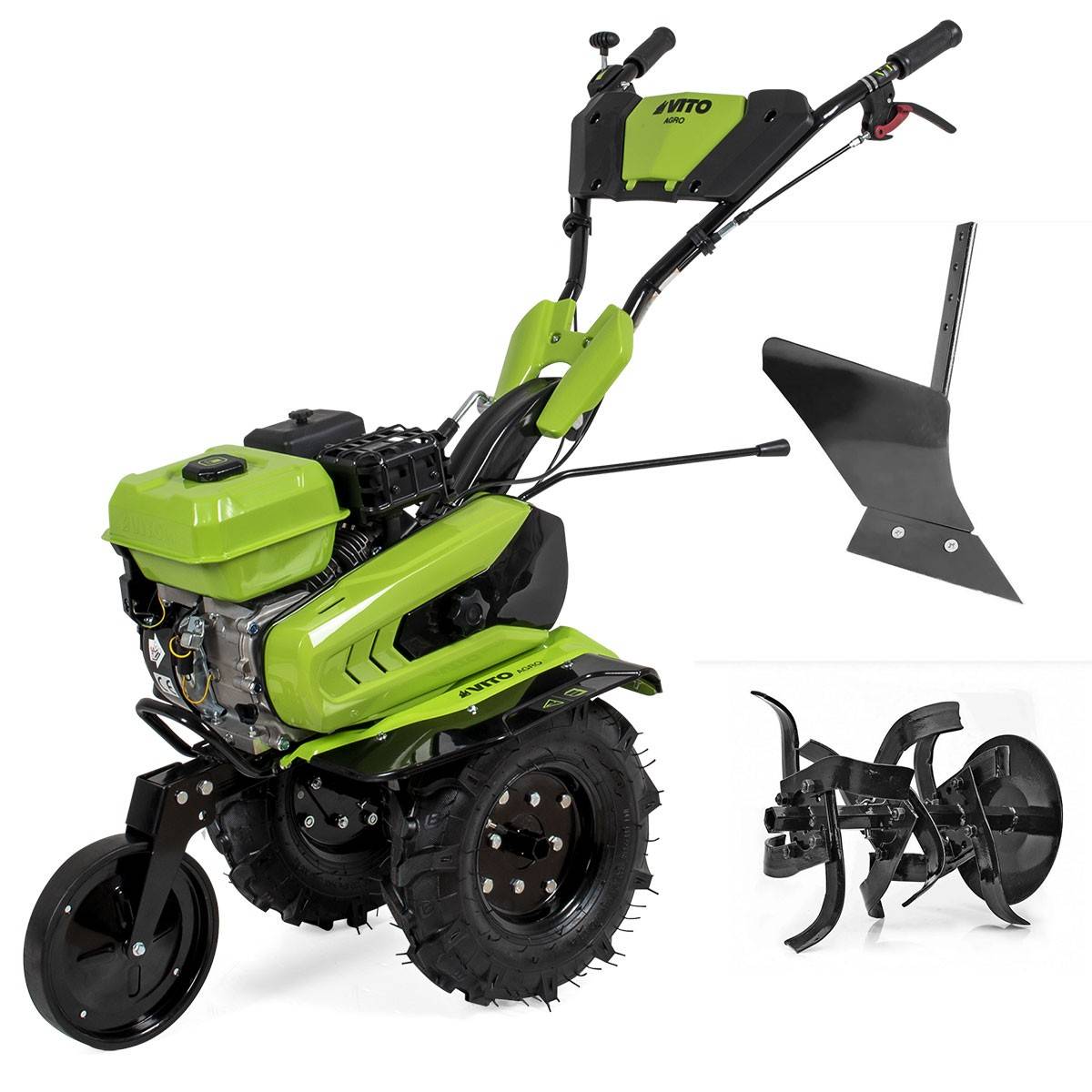 Motoculteur à essence 7CV 212 Cm3 5200W + Jeu de FRAISES + Butteur Idéal Jardin & Maraîchage VITO - Image 1