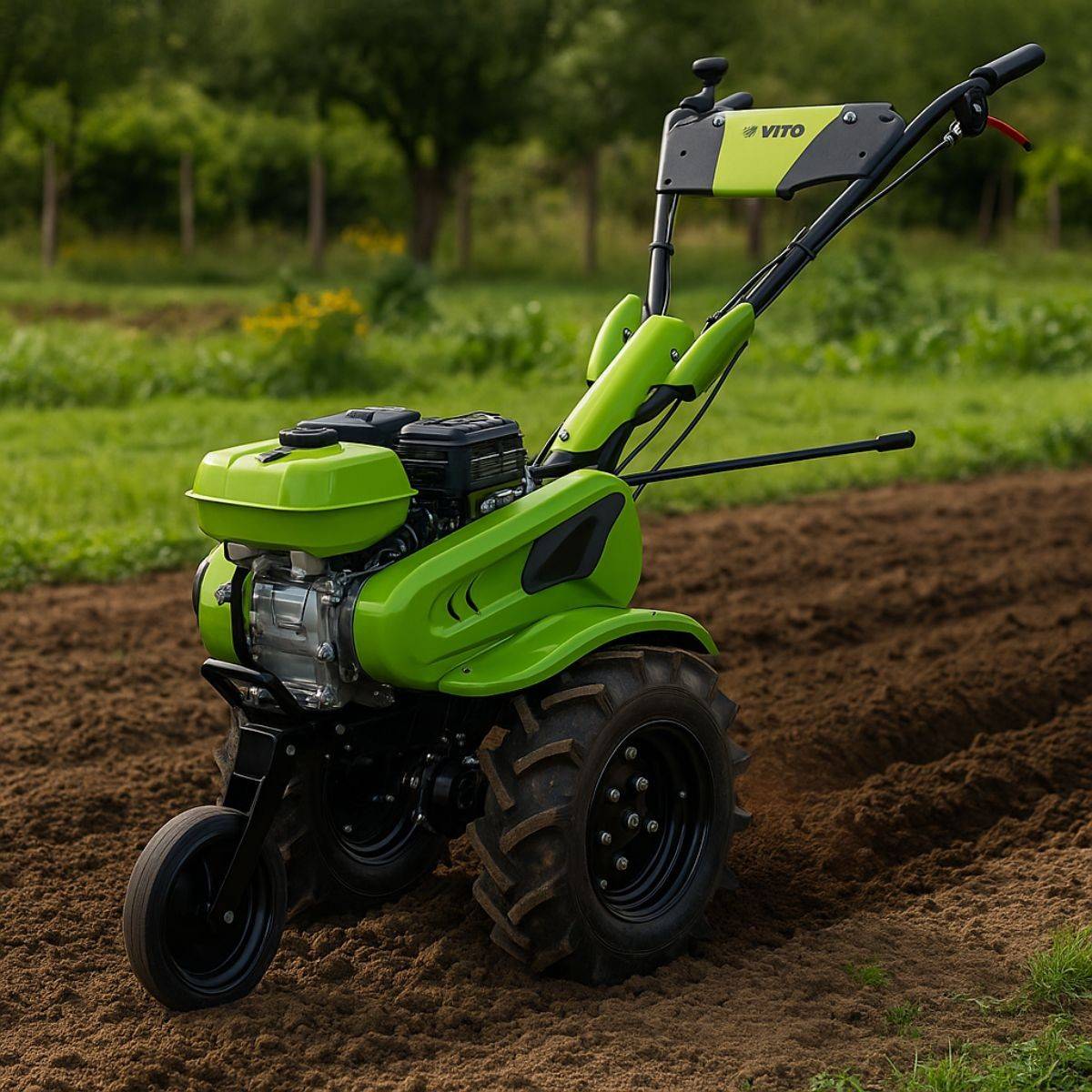 Motoculteur à essence 7CV 212 Cm3 5200W + Jeu de FRAISES + Butteur Idéal Jardin & Maraîchage VITO - Image 3