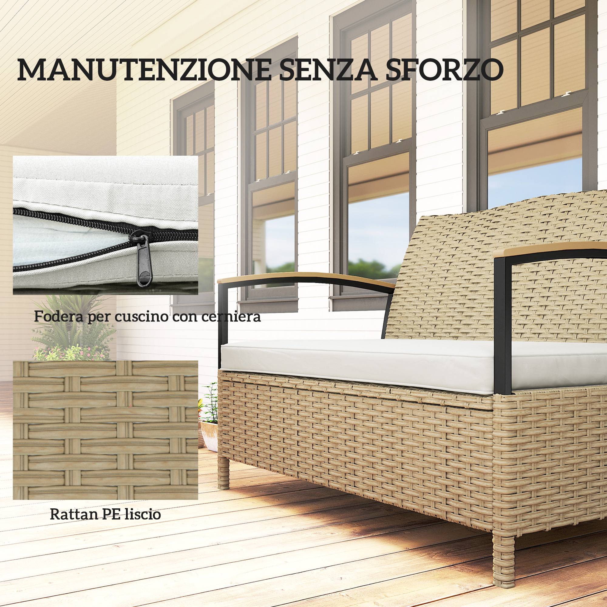 Banquette coffre 125L avec coussin rembourré, métal, 123x70x82cm, kaki - Image 10