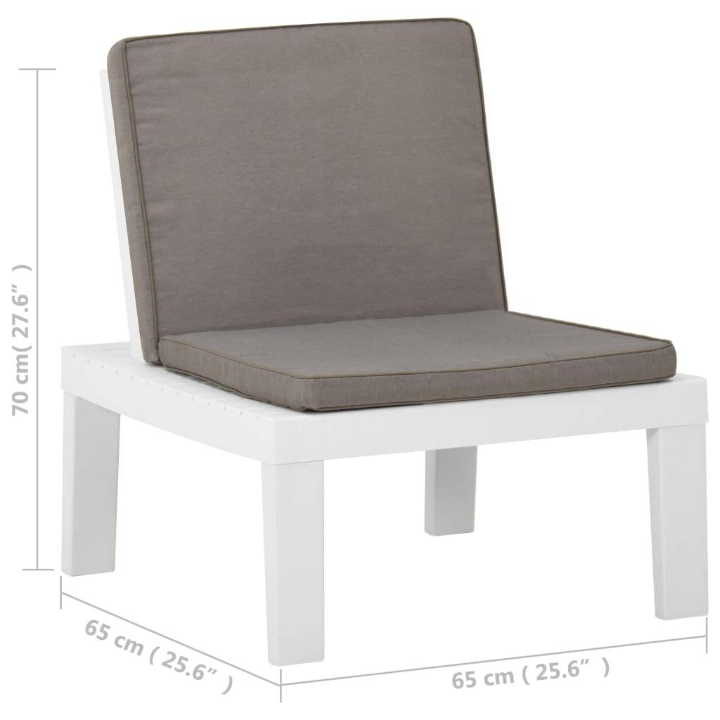 Chaise de salon de jardin plastique blanc 65 x 65 x 70 cm - PANGIVO - Image 6
