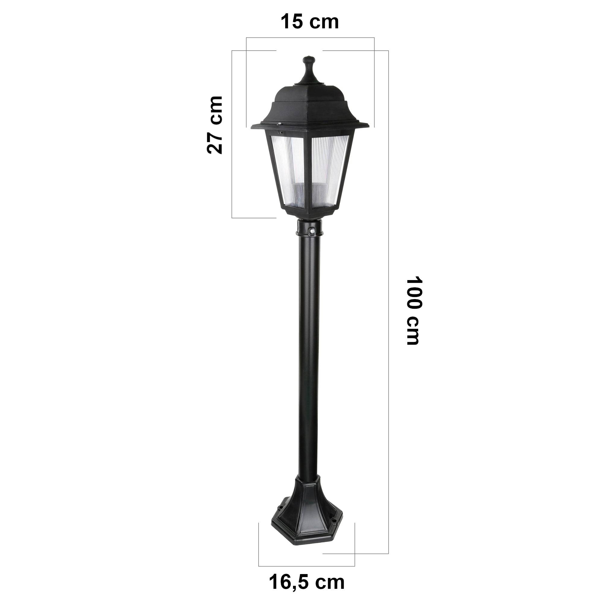 Helloshop26 - Lampadaire lampe lumière luminaire extérieur 100 cm E27 noir - Imagen 3