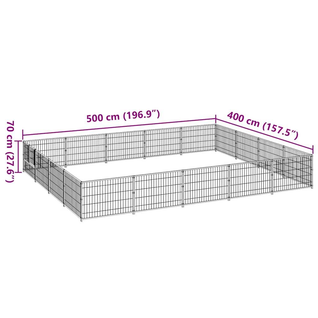 Vidaxl - Chenil Noir 20 m² Acier vidaXL 3082144 - Imagen 3