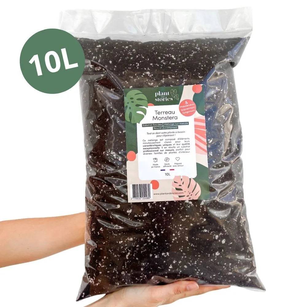 Terreau monstera - Enrichi en mycorhize et bacillus - Substrat Aracées - 10L - Terreau rempotage