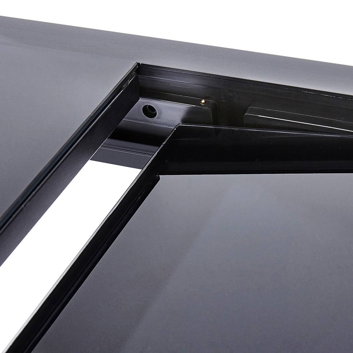 Wilsa Garden - Table Modulo 6/10 personnes structure en aluminium noire, plateau en verre noir - Imagen 4