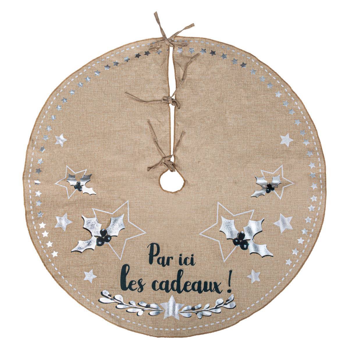 Fééric Lights & Christmas - Tapis de sapin "Refuge" jute imprimée D90cm - Feeric Lights & Christmas