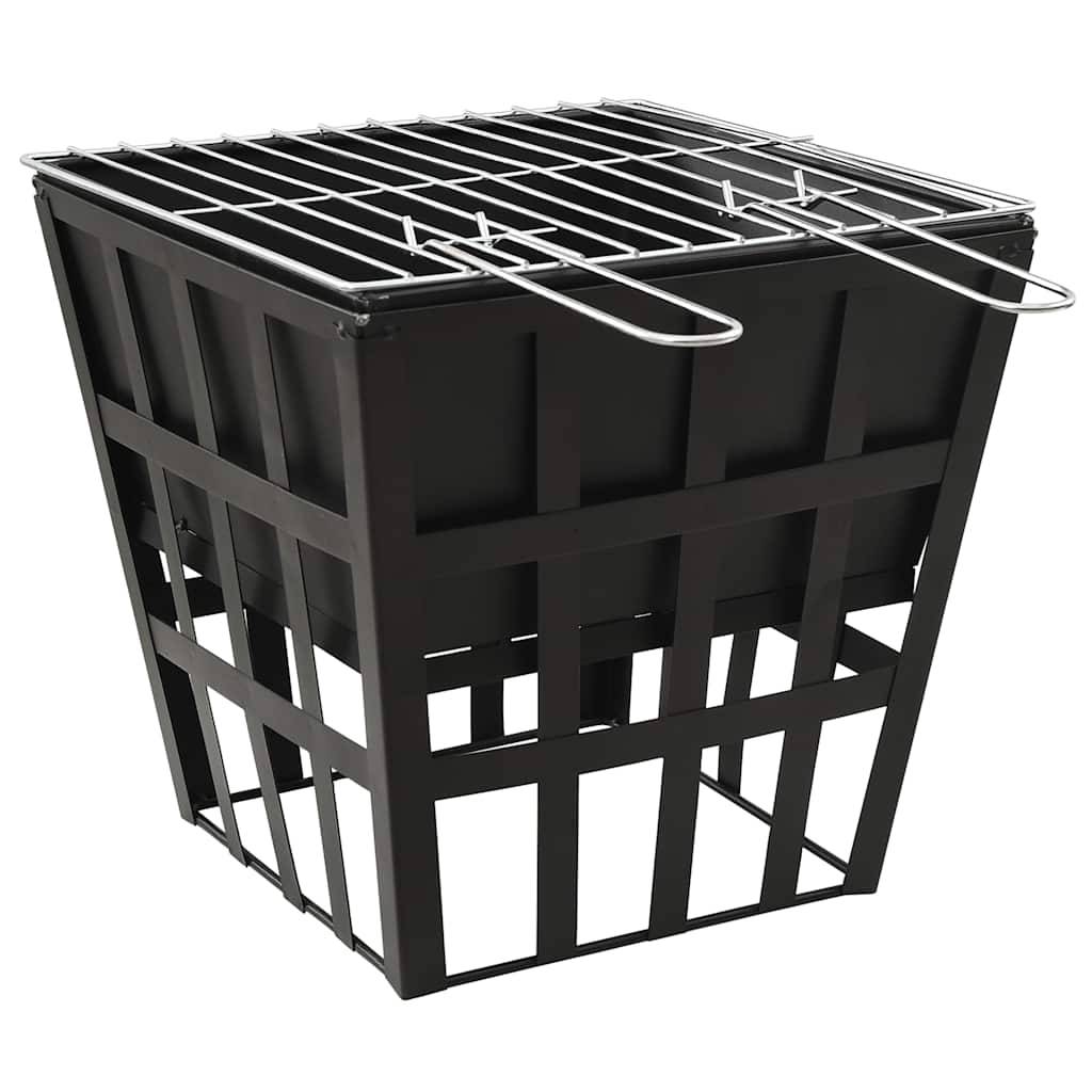 Brasero Barbecue 2-en-1 Acier pour Jardin Foyer Extérieur Compact avec Grille 34x34x48 cm - ComfortXL Outdoor Living - Image 2