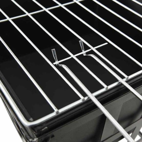 Brasero Barbecue 2-en-1 Acier pour Jardin Foyer Extérieur Compact avec Grille 34x34x48 cm - ComfortXL Outdoor Living - Image 7