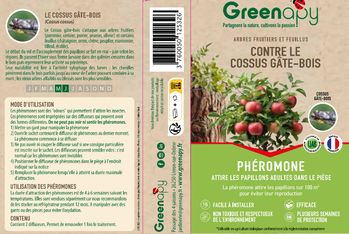 Biotop - Biotop - Phéromone Cossus gâte-bois pour piégeage des adultes x2