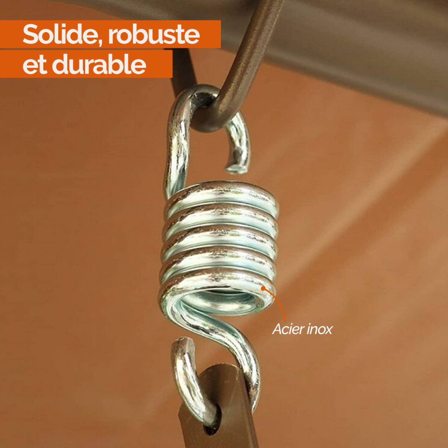 Linxor - Lot de 2 crochets à ressort pour suspension, balançoire, hamac - Acier inoxydable - Linxor - Imagen 3