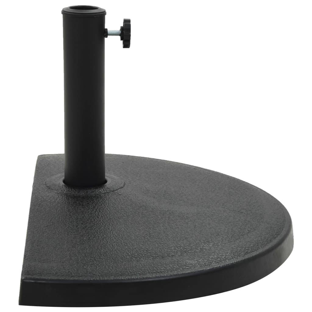 Maison Chic - Base de parasol - support demi-rond de parasol Polyrésine 15 kg Noir - Image 1