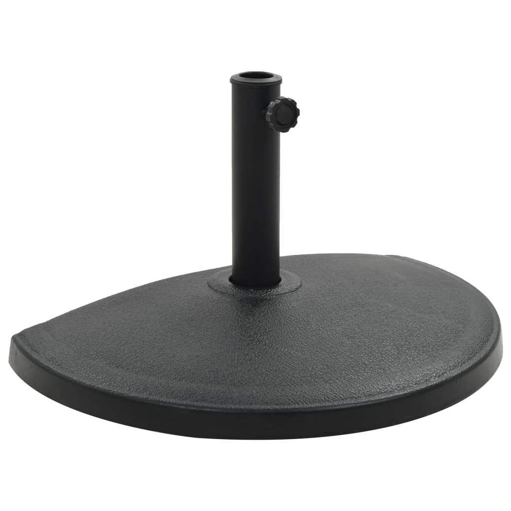 Maison Chic - Base de parasol - support demi-rond de parasol Polyrésine 15 kg Noir - Image 2