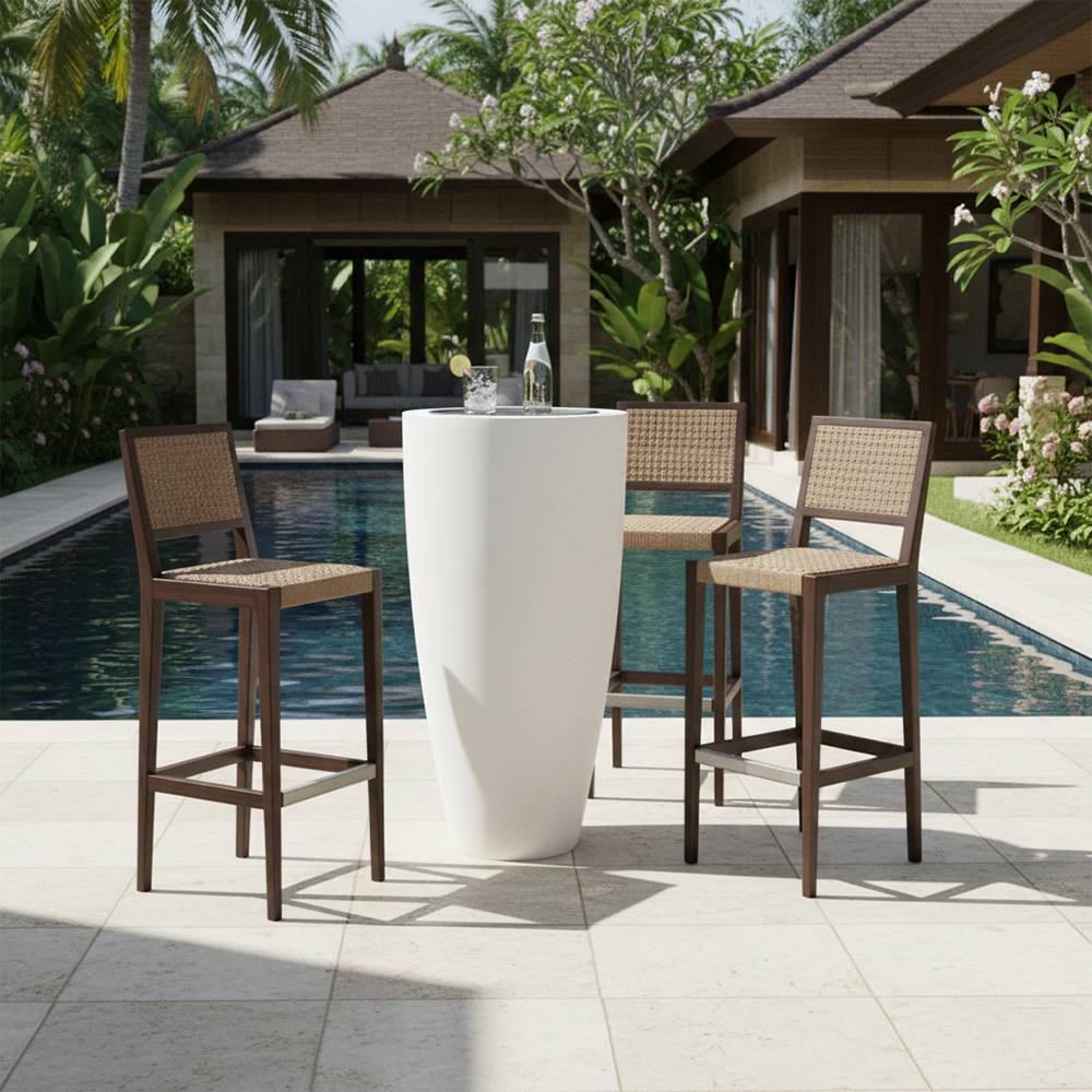 Pot conique 3-en-1 table inox : jardinière, mange-debout et bac à glaçons - plast'up rotomoulage - Imagen 3