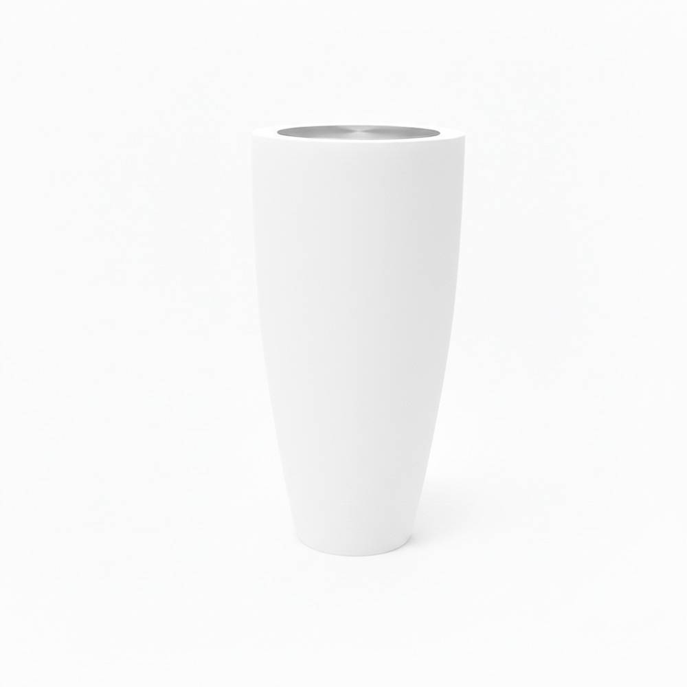 Pot conique 3-en-1 table inox : jardinière, mange-debout et bac à glaçons - plast'up rotomoulage - Imagen 1