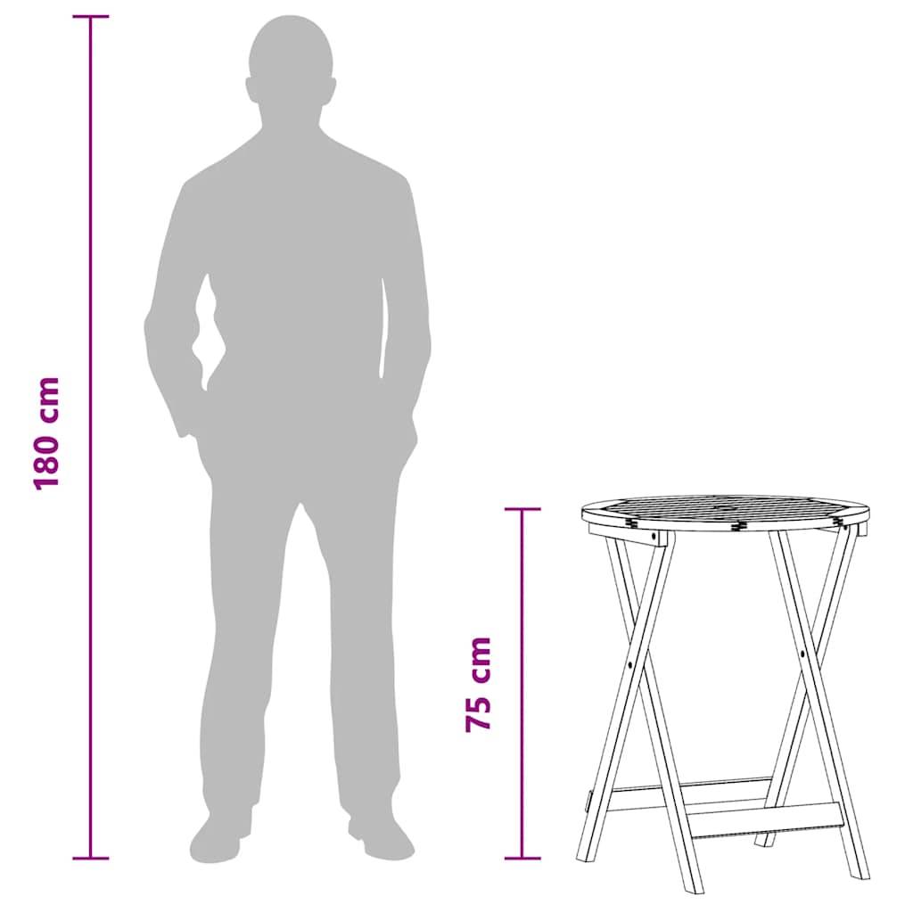 PANGIVO - Table de jardin pliable bois d'eucalyptus solide Ø60 x 60 x 75 cm - PANGIVO - Image 7