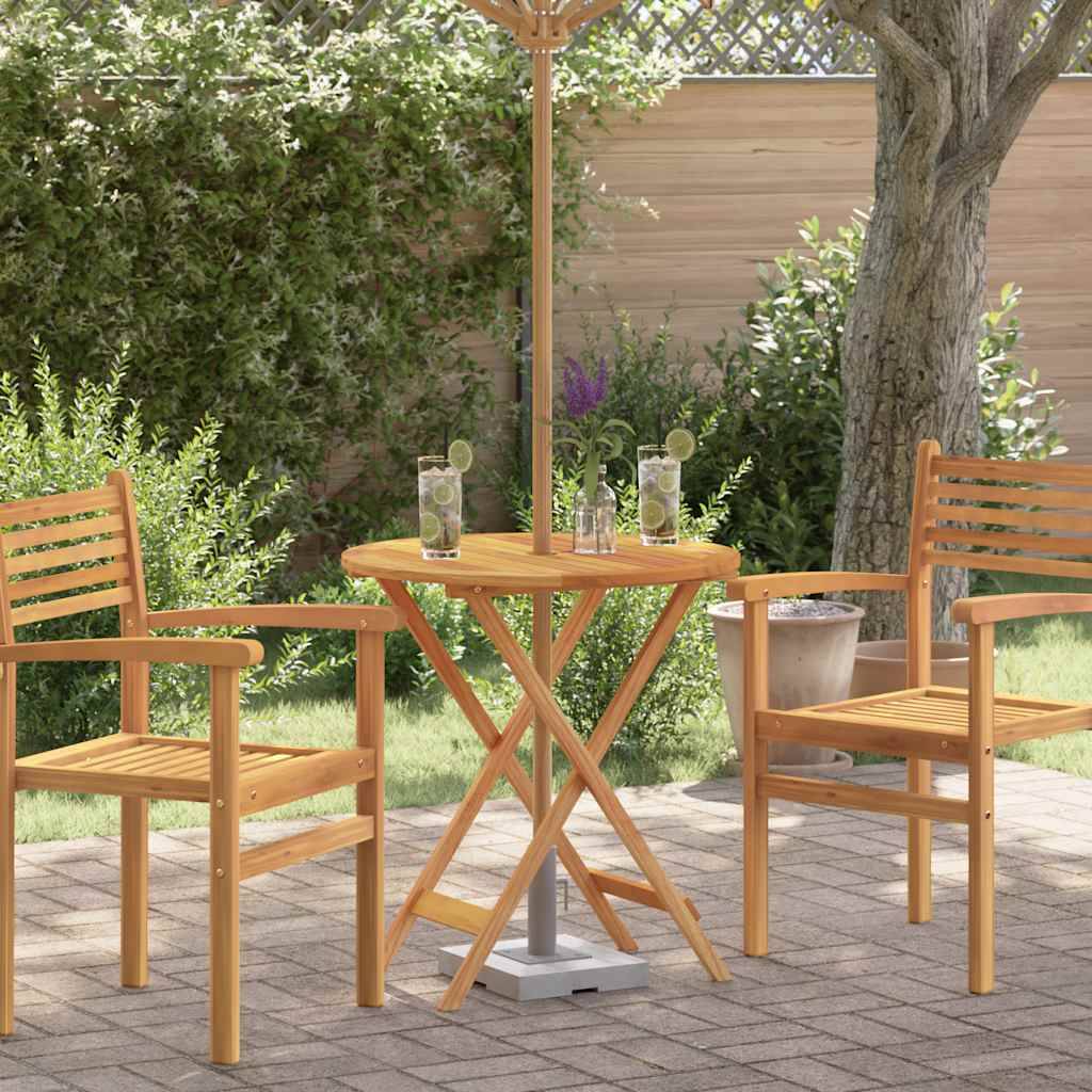 PANGIVO - Table de jardin pliable bois d'eucalyptus solide Ø60 x 60 x 75 cm - PANGIVO - Image 1
