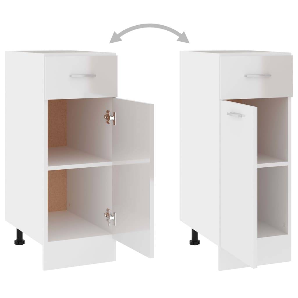 Vidaxl - Armoire de plancher à tiroir Blanc brillant Bois d'ingénierie - vidaXL - Imagen 6