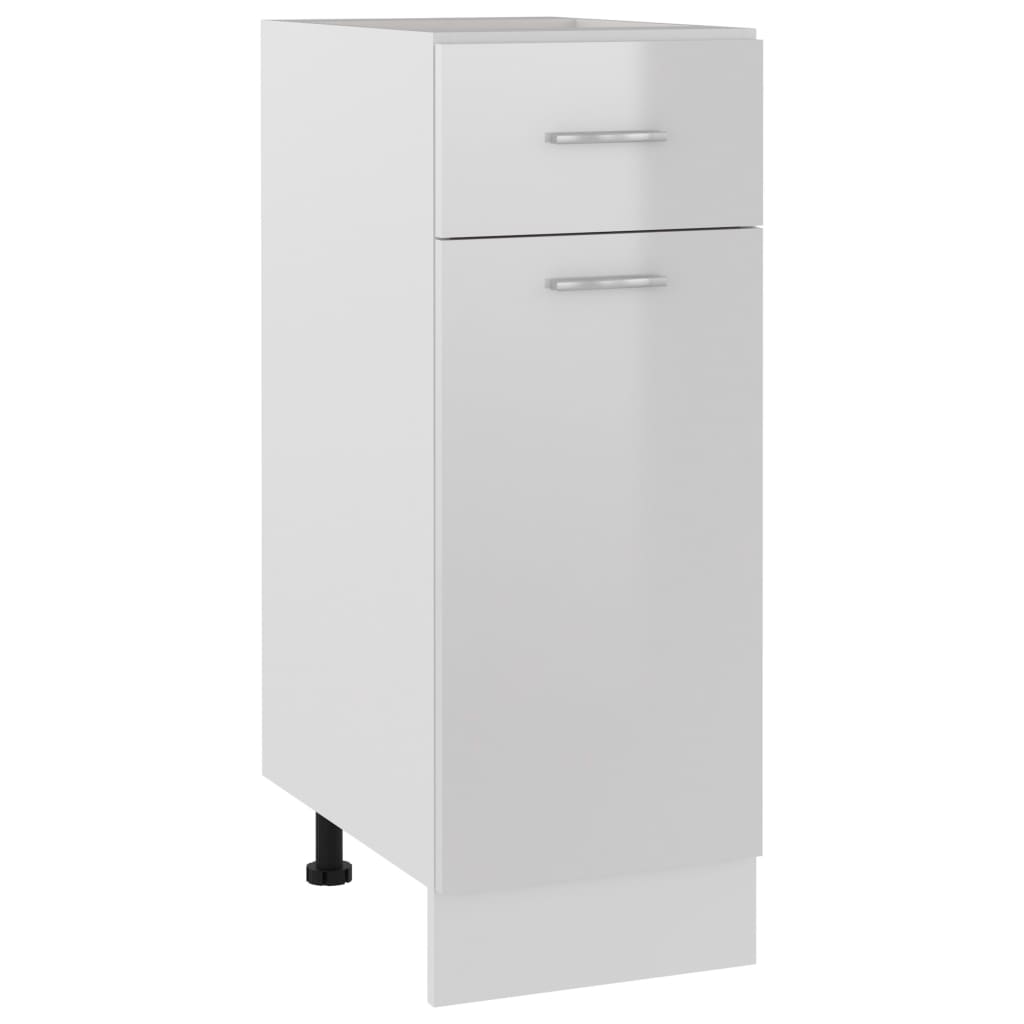 Vidaxl - Armoire de plancher à tiroir Blanc brillant Bois d'ingénierie - vidaXL - Imagen 2