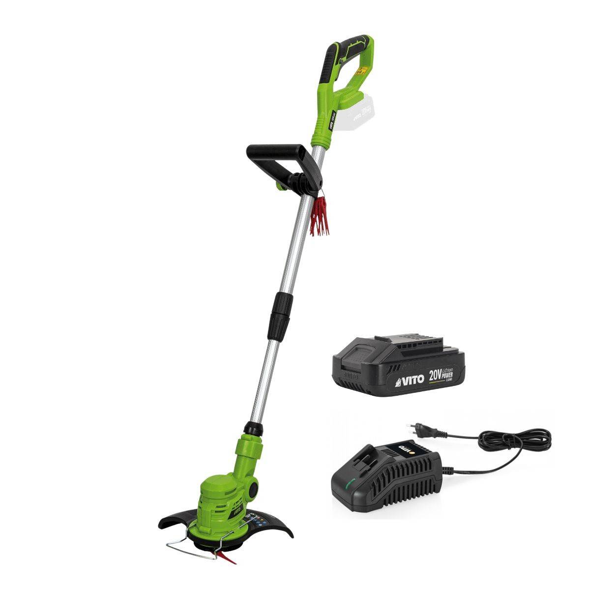 Coupe Bordure sans fil 20V + Batterie lithium 2AH + Chargeur + Jeu de 20 lames coupantes VITO LI - Imagen 1
