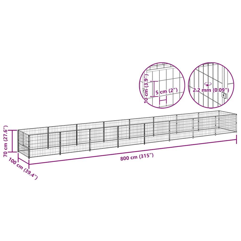 Vidaxl - Chenil Argenté 8 m² Acier vidaXL 3082106 - Imagen 3