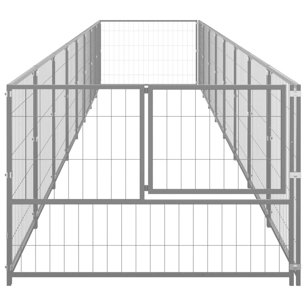 Vidaxl - Chenil Argenté 8 m² Acier vidaXL 3082106 - Imagen 9