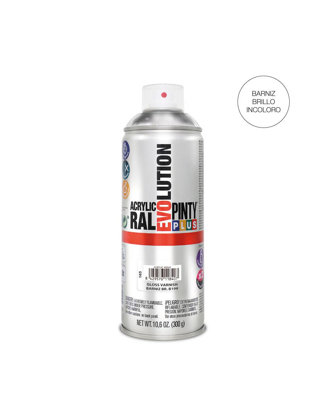 Peinture En Aérosol Pintyplus Evolution 520cc  B199 Vernis Brillant - Image 1