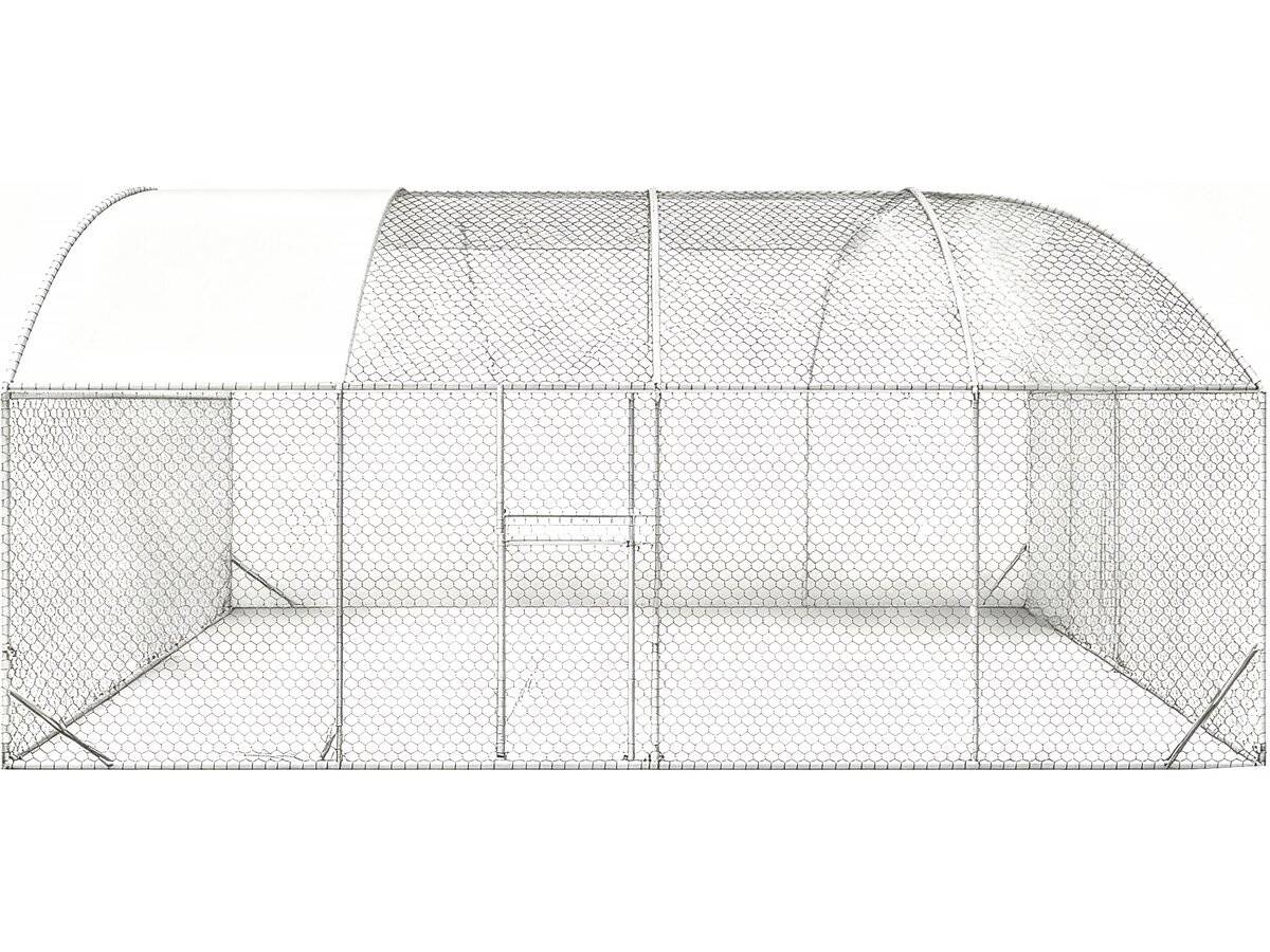 Enclos à Poules Dôme 15 M² Parc Grillagé "cocorico" - 5 X 3 M - Acier Galvanisé -habitat Et Jardin - Image 4