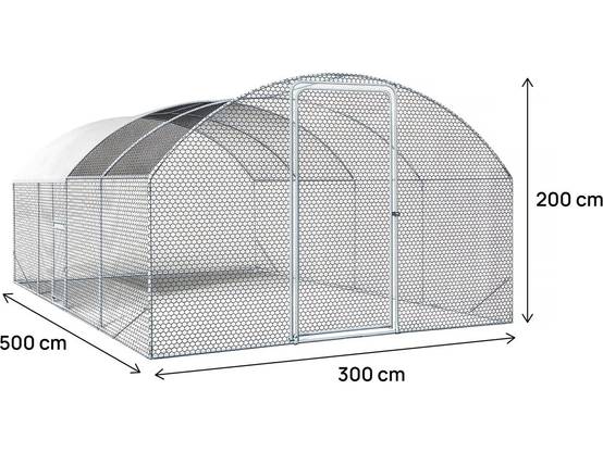 Enclos à Poules Dôme 15 M² Parc Grillagé "cocorico" - 5 X 3 M - Acier Galvanisé -habitat Et Jardin - Image 3