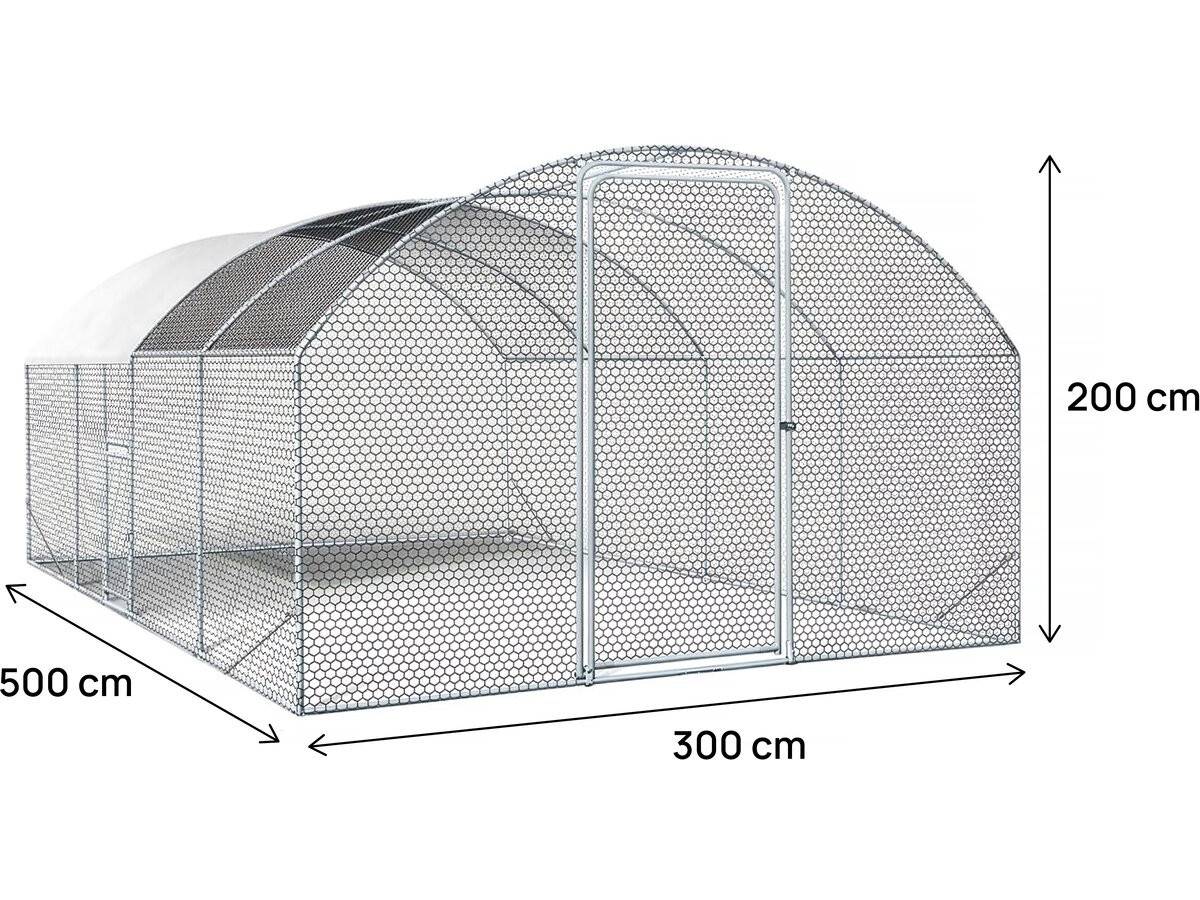 Enclos à Poules Dôme 15 M² Parc Grillagé "cocorico" - 5 X 3 M - Acier Galvanisé -habitat Et Jardin - Image 3