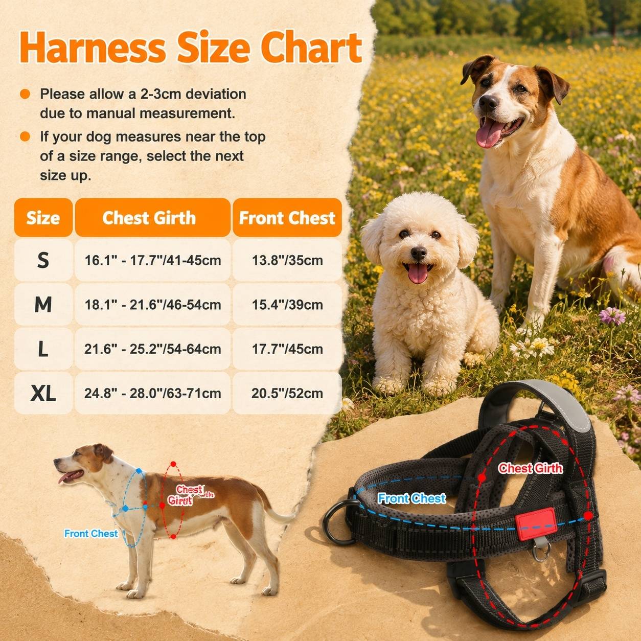 Harnais Anti Traction pour Chien Petit et Moyen Réglable Respirant Réfléchissant Poignée Rembourrée - Image 7