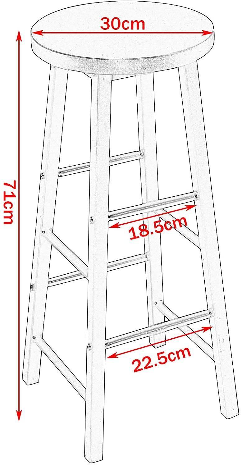 Helloshop26 - 1x table de bar + 2 x ensemble de tabourets de bar structure en métal MDF noir - Imagen 3