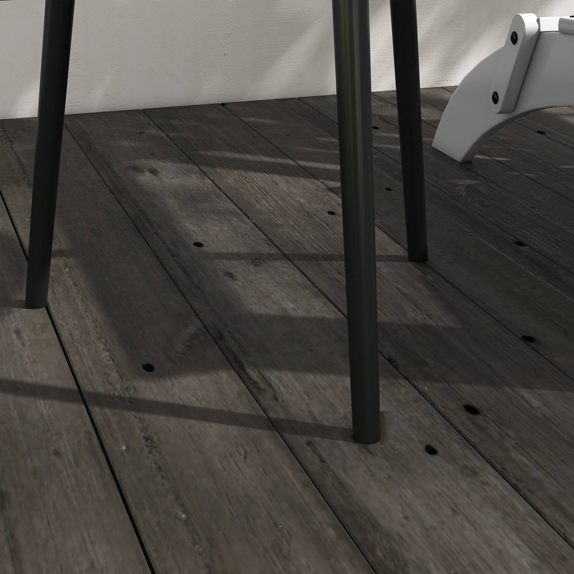 Table d'appoint d'extérieur, table de jardin, table de terrasse ronde, acier, Ø 40 x H 50 cm, noire - Image 9
