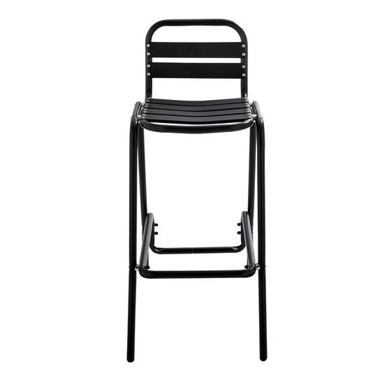 Oviala - Lot de 4 chaises haute en aluminium noir Soho - Oviala - Image 3