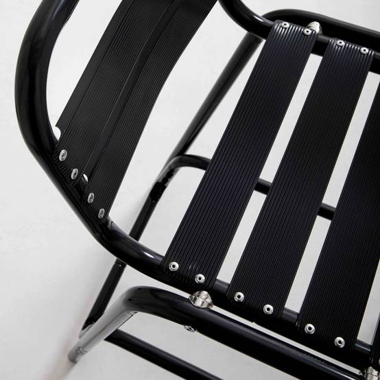 Oviala - Lot de 4 chaises haute en aluminium noir Soho - Oviala - Image 6