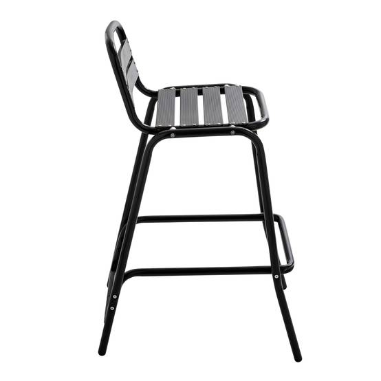Oviala - Lot de 4 chaises haute en aluminium noir Soho - Oviala - Image 4