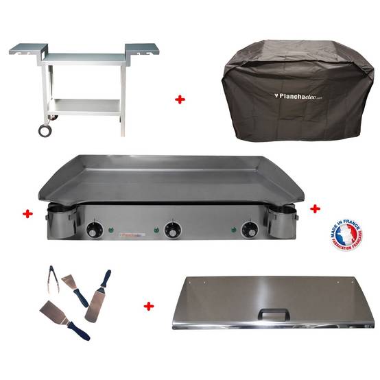 Planchaelec - Pack plancha électrique PLANCHAELEC LUX 830 INOX - CHARIOT ODEON 830 - Image 1