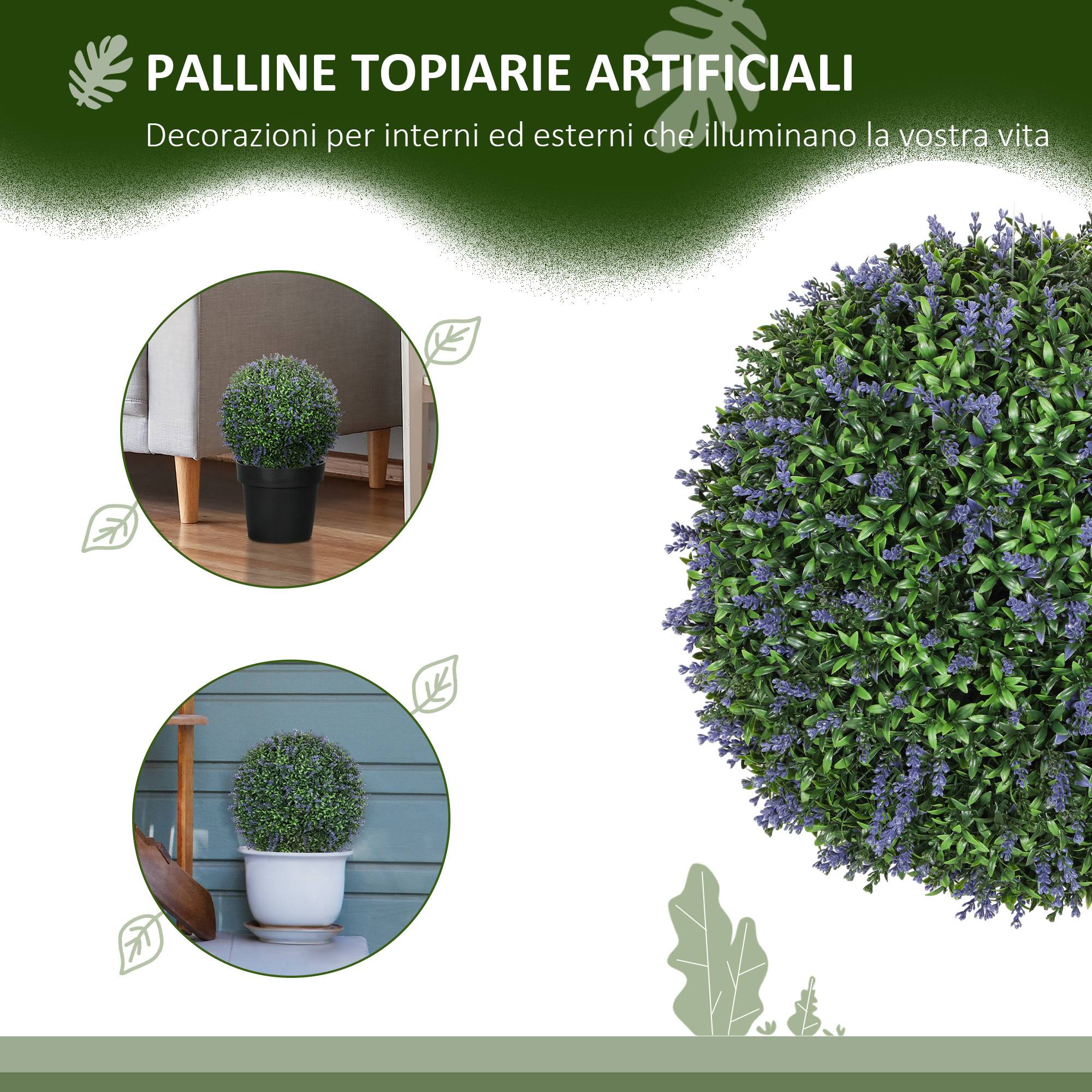 Set 2 sphères artificielles lavande maison/jardin Ø42cm, vert/violet - Image 6