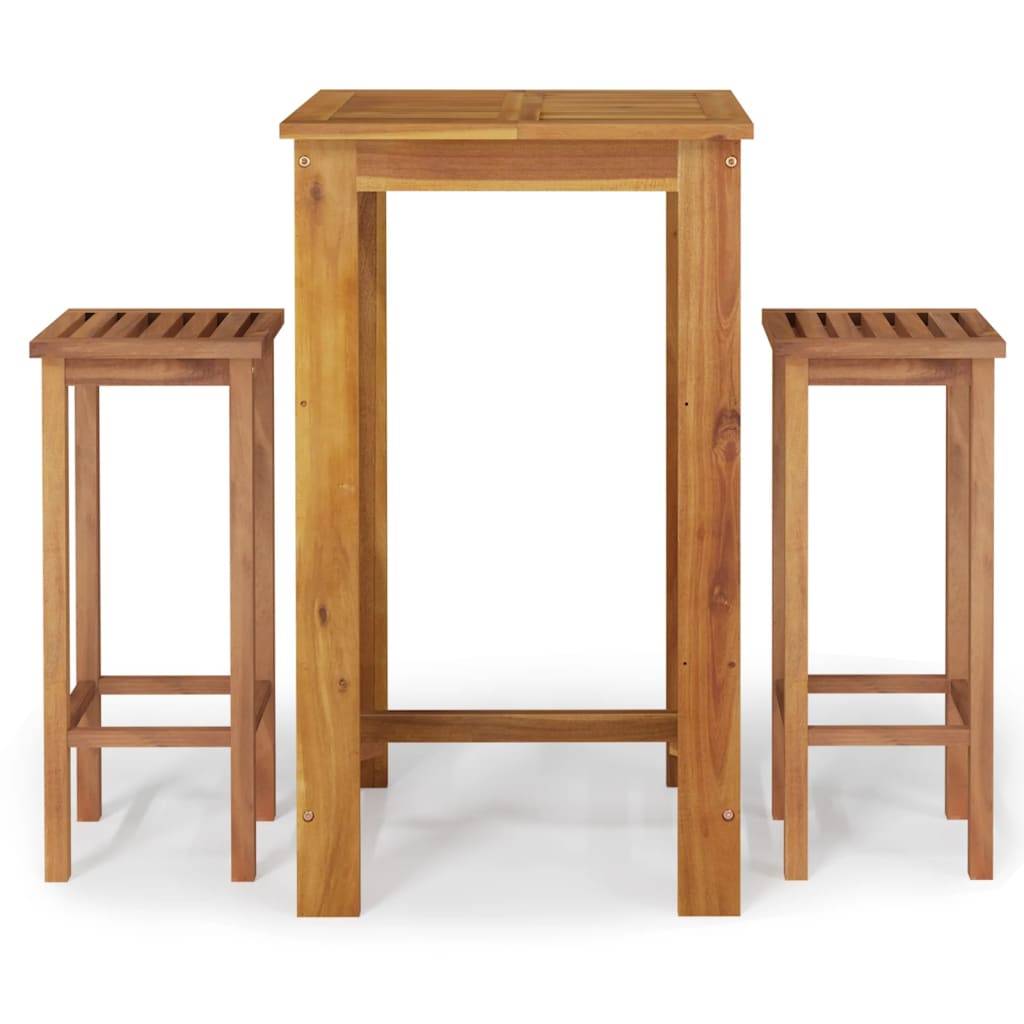 Maison Chic - Ensemble de 3 pcs bar de jardin - Mobilier d'extérieur - Mobilier de jardin bois d'acacia solide-JU2237 - Image 1
