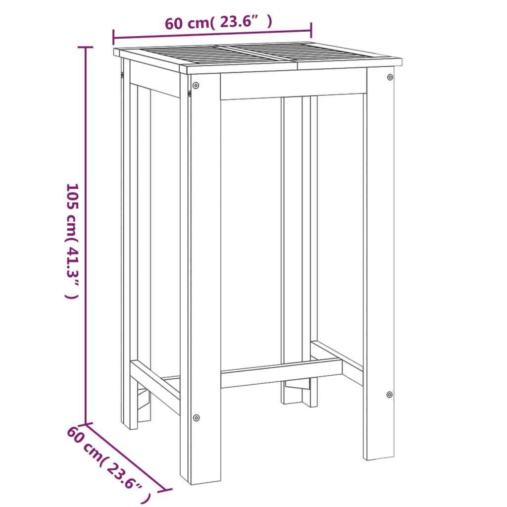 Maison Chic - Ensemble de 3 pcs bar de jardin - Mobilier d'extérieur - Mobilier de jardin bois d'acacia solide-JU2237 - Image 9