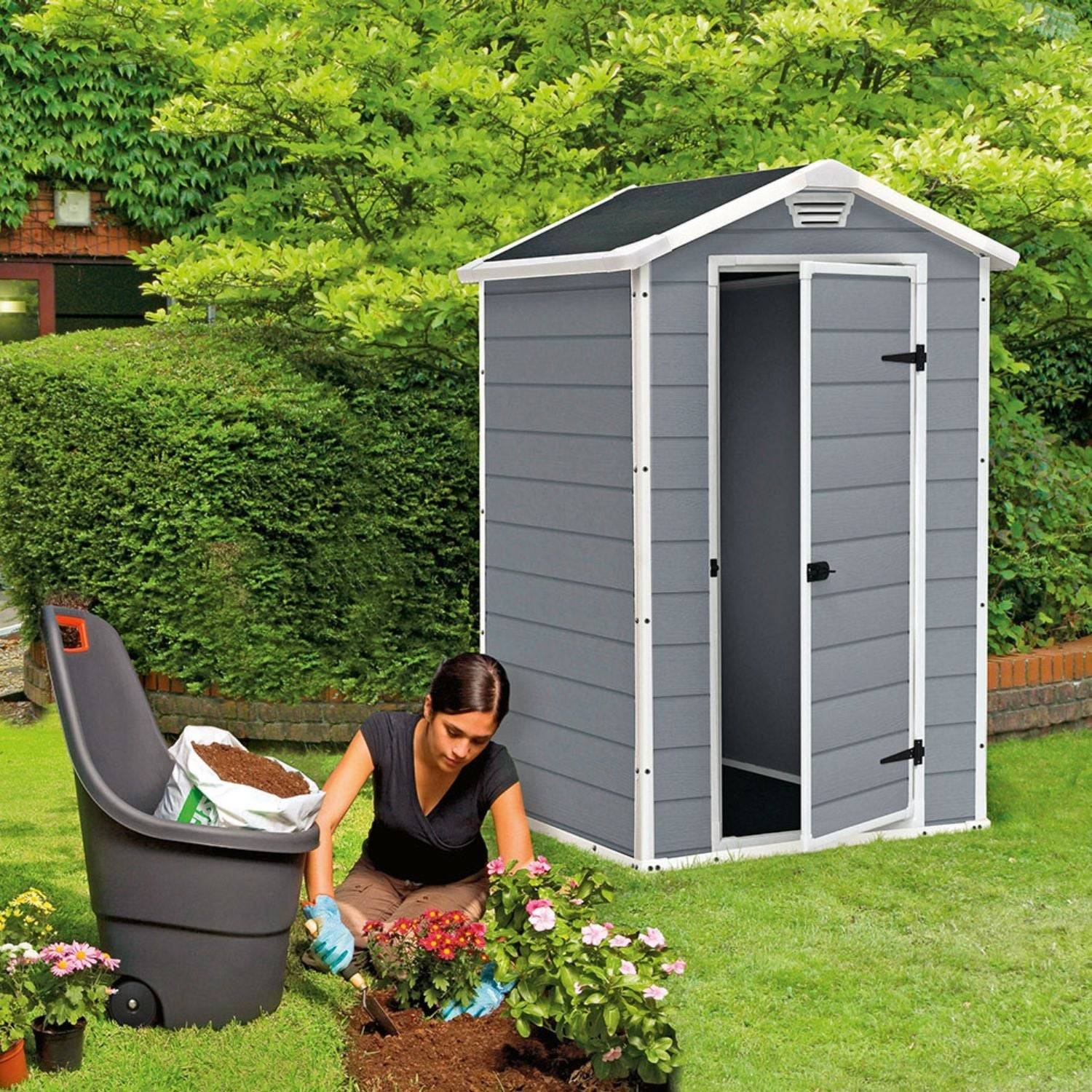 Keter - Abri de jardin 1,22m² MANOR 4x3 Gris Keter - Image 3