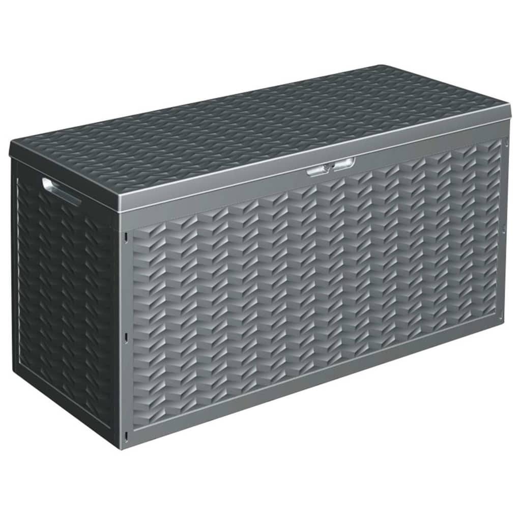 Helloshop26 - Coffre boîte de rangement de jardin avec poignée 300 litres gris - Imagen 1