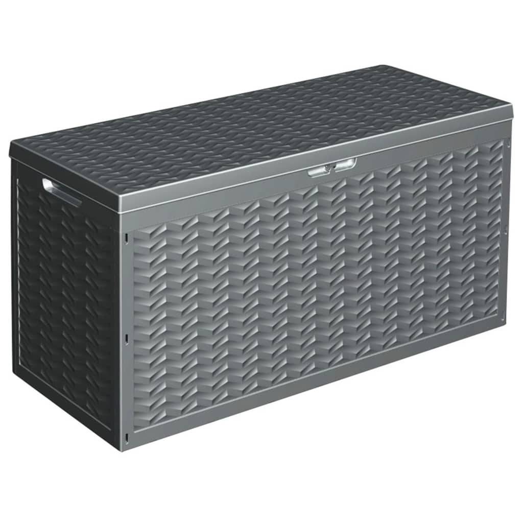 Helloshop26 - Coffre boîte de rangement de jardin avec poignée 300 litres gris - Imagen 2