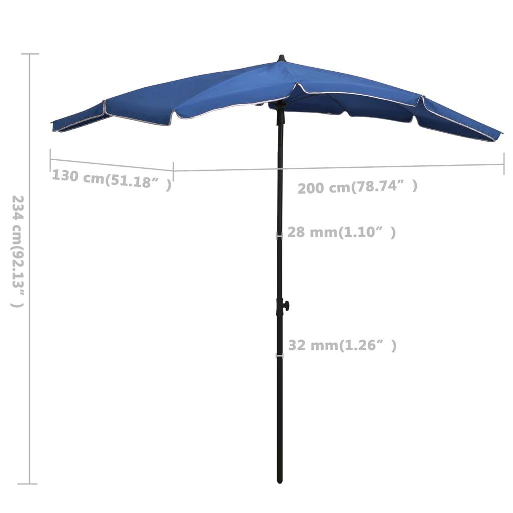 Helloshop26 - Parasol de jardin avec mât 200 x 130 cm bleu azuré - Imagen 6