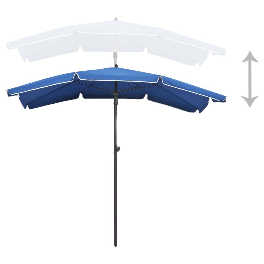 Helloshop26 - Parasol de jardin avec mât 200 x 130 cm bleu azuré - Imagen 4