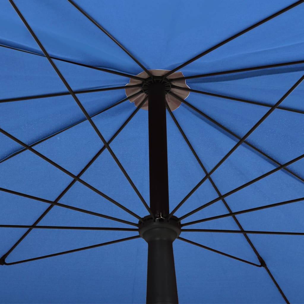 Helloshop26 - Parasol de jardin avec mât 200 x 130 cm bleu azuré - Imagen 5