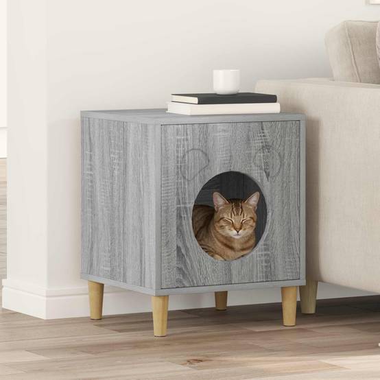 Cube Chat Design Gris Sonoma Repos 53cm pour Chat Ventilé Confortable - ComfortXL Outdoor Living - Image 1