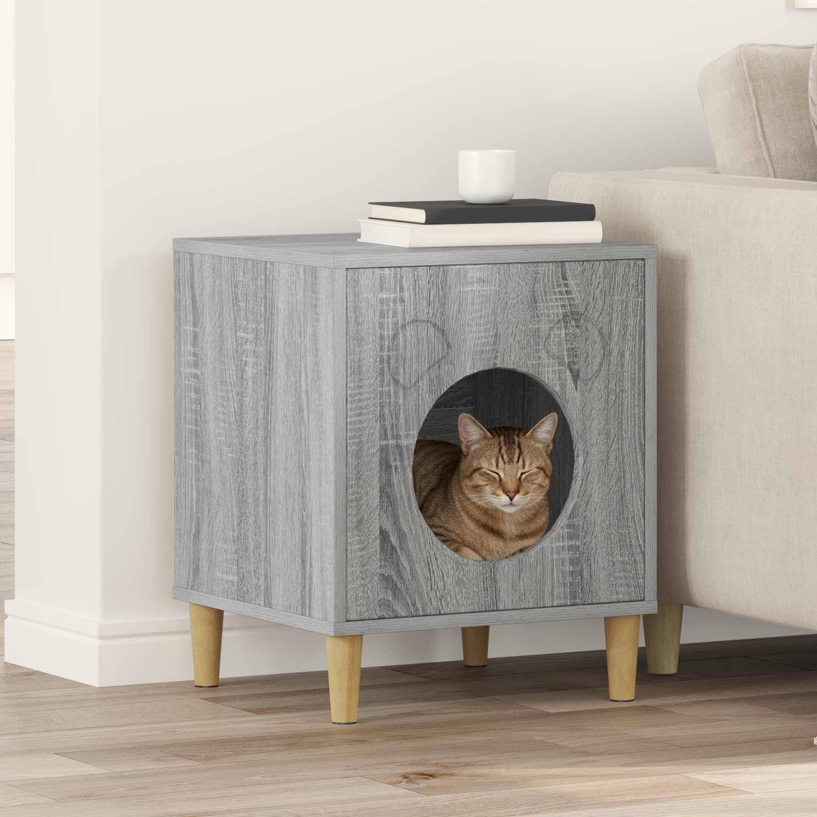 Cube Chat Design Gris Sonoma Repos 53cm pour Chat Ventilé Confortable - ComfortXL Outdoor Living - Image 1