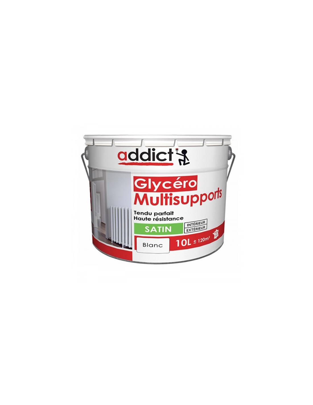 Peinture Laque Multi-supports Satin 10 Litres Blanc - Addict - Image 1