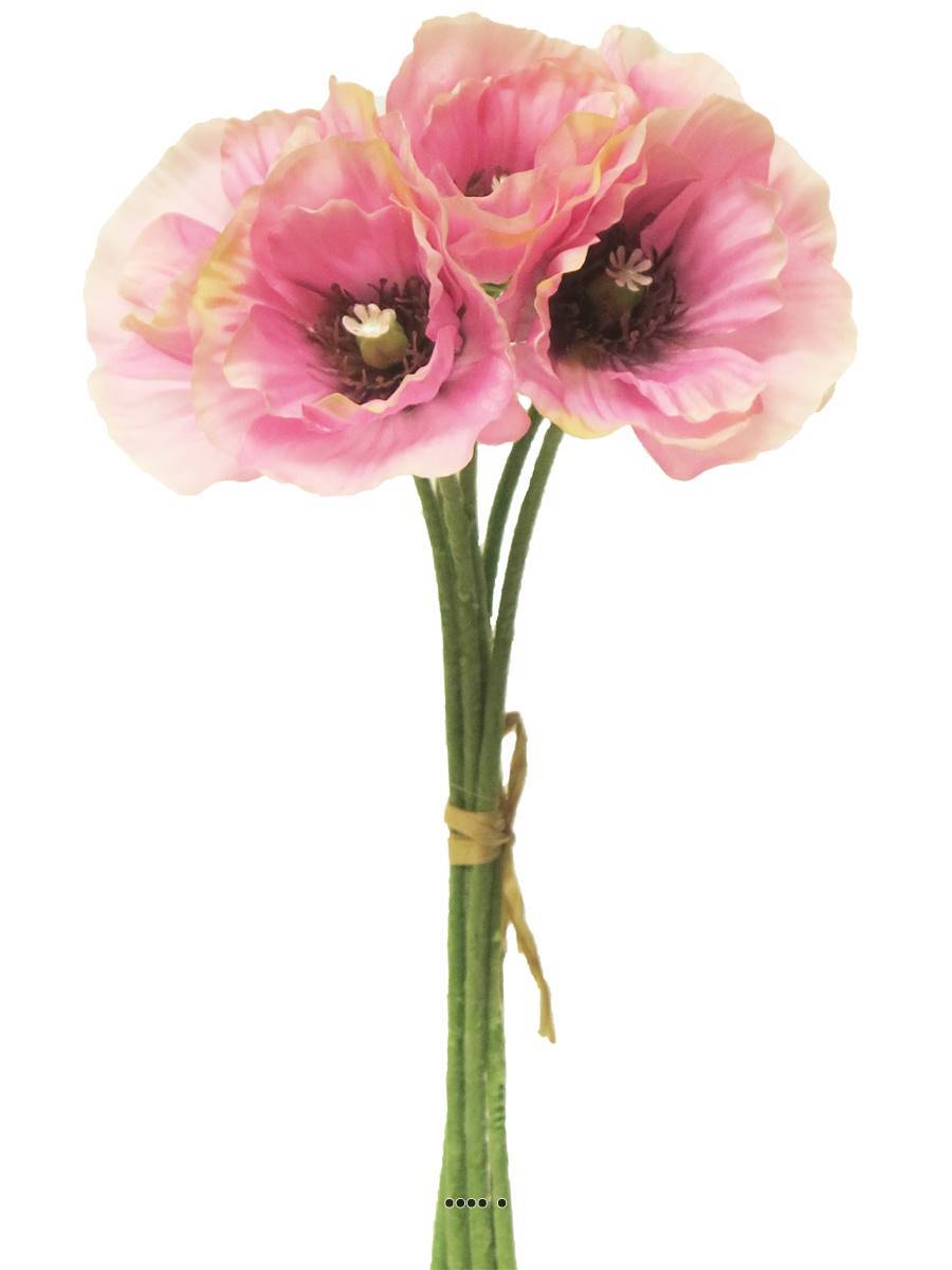 Artificielles - Bouquet de Pavot artificiel, H 29 cm Rose - BEST - couleur: Rose - Imagen 2