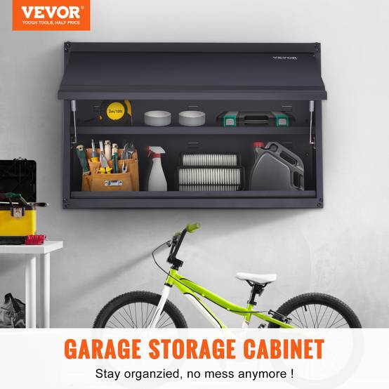 VEVOR Armoire garage métal, charge 54 kg/étagère, réglable. Porte à verrouillage poussoir. Pour bureau, atelier. - Image 2