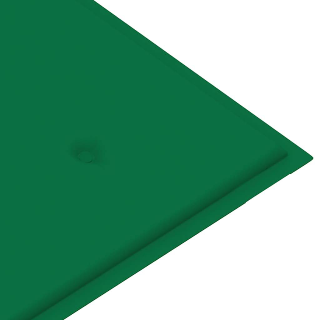 Helloshop26 - Banc de jardin meuble de patio d'extérieur terrasse avec coussin vert 120 cm bois de teck massif - Imagen 7